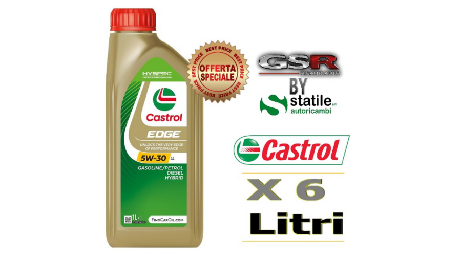 6 Litri Olio-Lubrificante Castrol Edge 5W30 LL Lt.1